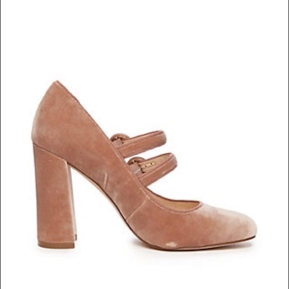 Nine West Pink Suede Block Heels | Pink Mary-Jane Heels | Suede Heels - Picture 4 of 4